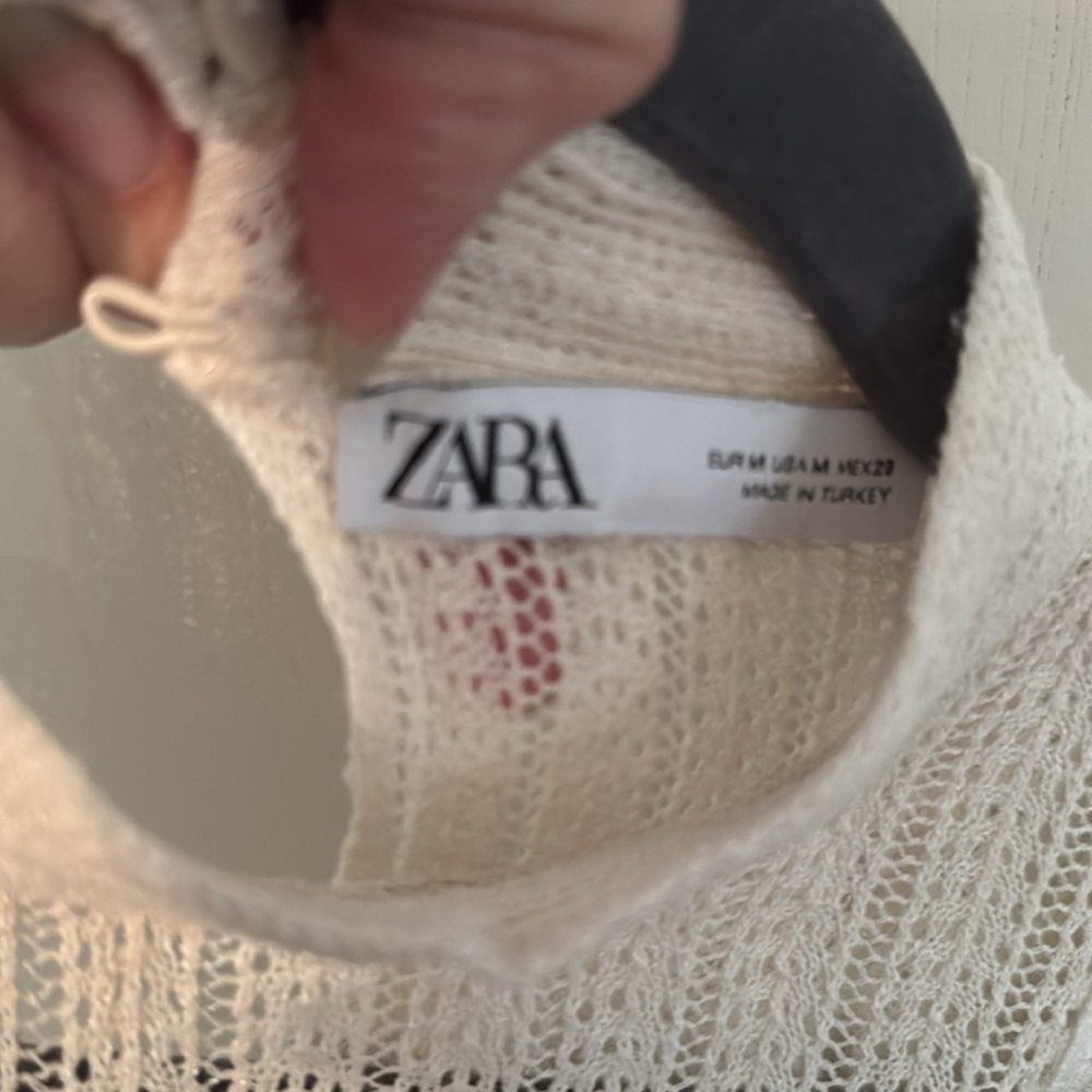 Zara Cream Knit Blouse size medium PA - Picture 4 of 6